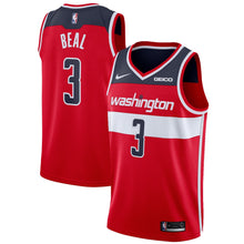 Load image into Gallery viewer, 03 - Men's Nike Bradley Beal Red Washington Wizards Custom Swingman Sponsor Patch Jersey-Red