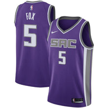 Load image into Gallery viewer, 5 - Men's Nike De'Aaron Fox Purple Sacramento Kings Swingman Jersey - Icon Edition