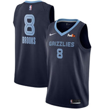 Load image into Gallery viewer, 8 - Men's Nike MarShon Brooks Memphis Grizzlies Swingman Sponsor Patch Jersey – Icon Edition - Navy