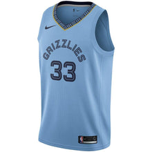 Load image into Gallery viewer, 33 - Men's Nike Marc Gasol Light Memphis Grizzlies Swingman Jersey - Statement Edition - Blue
