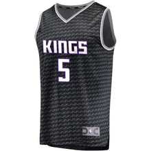 Load image into Gallery viewer, 5 - Men's Fanatics Branded De'Aaron Fox Black Sacramento Kings Fast Break Jersey - Statement Edition