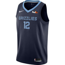 Load image into Gallery viewer, 12 - Men&#39;s Nike Yuta Watanabe Memphis Grizzlies Swingman Sponsor Patch Jersey – Icon Edition - Navy