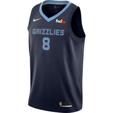 Load image into Gallery viewer, 8 - Men's Nike MarShon Brooks Memphis Grizzlies Swingman Sponsor Patch Jersey – Icon Edition - Navy
