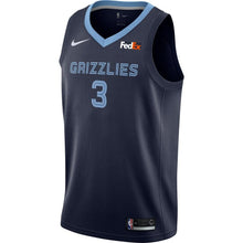 Load image into Gallery viewer, 3 - Men's Nike Jevon Carter Navy Memphis Grizzlies Swingman Sponsor Patch Jersey – Icon Edition - Navy