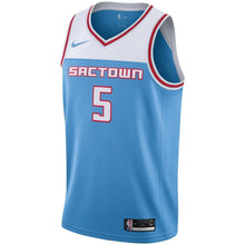 Load image into Gallery viewer, 5 - Men's Nike De'Aaron Fox Blue Sacramento Kings City Edition Swingman Jersey