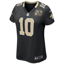 Load image into Gallery viewer, Women' Nike Brandin Cooks Black New Orleans Saints 50th Season Patch Game Jersey