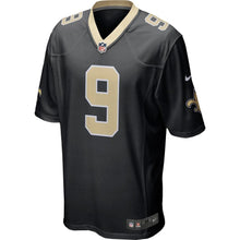 Load image into Gallery viewer, Men' Nike Drew Brees Black New Orleans Saints Team Color Game Jersey