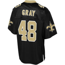 Load image into Gallery viewer, Men' NFL Pro Line JT Gray Black New Orleans Saints Player Jersey