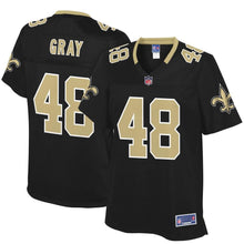 Load image into Gallery viewer, Women' NFL Pro Line JT Gray Black New Orleans Saints Player Jersey