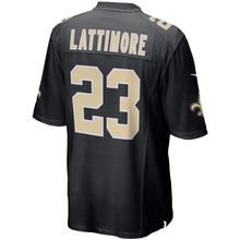 Load image into Gallery viewer, Men' Nike Marshon Lattimore Black New Orleans Saints Event Game Jersey
