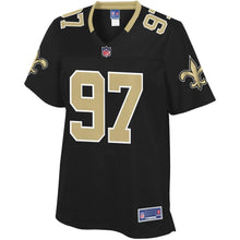 Load image into Gallery viewer, Women' NFL Pro Line Mario Edwards Black New Orleans Saints Player Jersey
