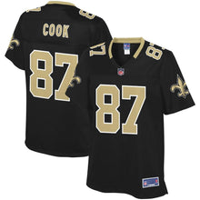 Load image into Gallery viewer, Women' NFL Pro Line Jared Cook Black New Orleans Saints Player Jersey