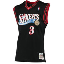 Load image into Gallery viewer, 3 - Men's Mitchell &amp; Ness Allen Iverson Black Philadelphia 76ers 2000-01 Hardwood Classics Swingman Jersey - Black