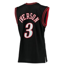Load image into Gallery viewer, 3 - Men's Mitchell &amp; Ness Allen Iverson Black Philadelphia 76ers 2000-01 Hardwood Classics Swingman Jersey - Black