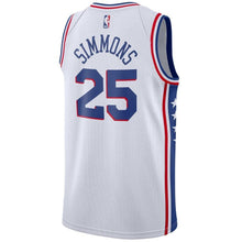 Load image into Gallery viewer, 25 - Men's Nike Ben Simmons White Philadelphia 76ers Swingman Sponsor Patch Jersey - Association Edition - White