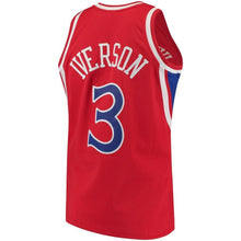 Load image into Gallery viewer, 3 - Men's Mitchell &amp; Ness Allen Iverson Red Philadelphia 76ers 1996-97 Hardwood Classics Swingman Jersey - Red