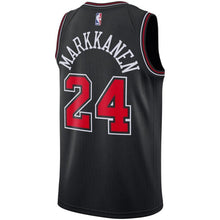 Load image into Gallery viewer, 24 - Men's Nike Lauri Markkanen Black Chicago Bulls Replica Swingman Jersey - Statement Edition - Black