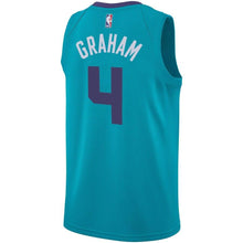 Load image into Gallery viewer, 4 - Men's Jordan Brand Devonte Graham Teal Charlotte Hornets Swingman Sponsor Patch Jersey – Icon Edition - Aqua