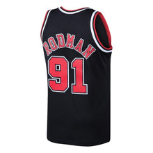 Load image into Gallery viewer, 91 - Men's Mitchell &amp; Ness Dennis Rodman Black Chicago Bulls 1997-98 Hardwood Classics Swingman Jersey - Black