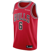 Load image into Gallery viewer, 6 - Men's Nike Cristiano Felicio Red Chicago Bulls Swingman Sponsor Patch Jersey – Icon Edition - Red