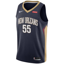 Load image into Gallery viewer, 55 - Men's Nike E'Twaun Moore Navy New Orleans Pelicans Swingman Sponsor Patch Jersey - Navy