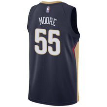Load image into Gallery viewer, 55 - Men's Nike E'Twaun Moore Navy New Orleans Pelicans Swingman Sponsor Patch Jersey - Navy