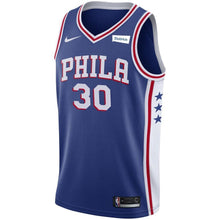 Load image into Gallery viewer, 30 - Men's Nike Furkan Korkmaz Royal Philadelphia 76ers Swingman Sponsor Patch Jersey - Icon Edition - Royal