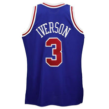 Load image into Gallery viewer, 3 - Mitchell &amp; Ness Philadelphia 76ers #3 Allen Iverson '96-'97 Hardwood Classics 50 Year Anniversary Throwback Premium Jersey - Royal