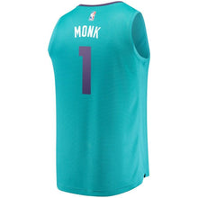 Load image into Gallery viewer, 1 - Youth Fanatics Branded Malik Monk Teal Charlotte Hornets Fast Break Player Jersey - Icon Edition - Aqua