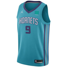 Load image into Gallery viewer, 9 - Men's Jordan Brand Tony Parker Teal Charlotte Hornets Swingman Sponsor Patch Jersey – Icon Edition - Aqua
